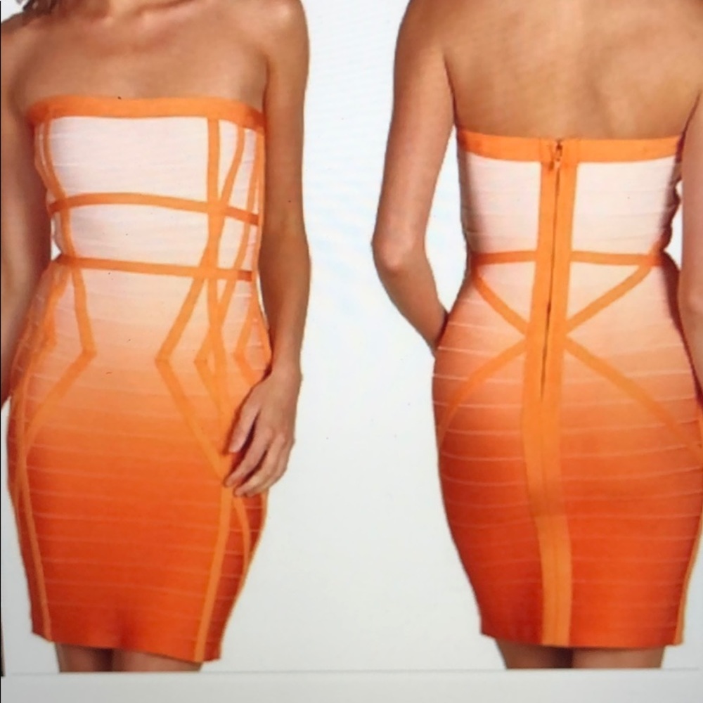 Orange ombré bandage dress